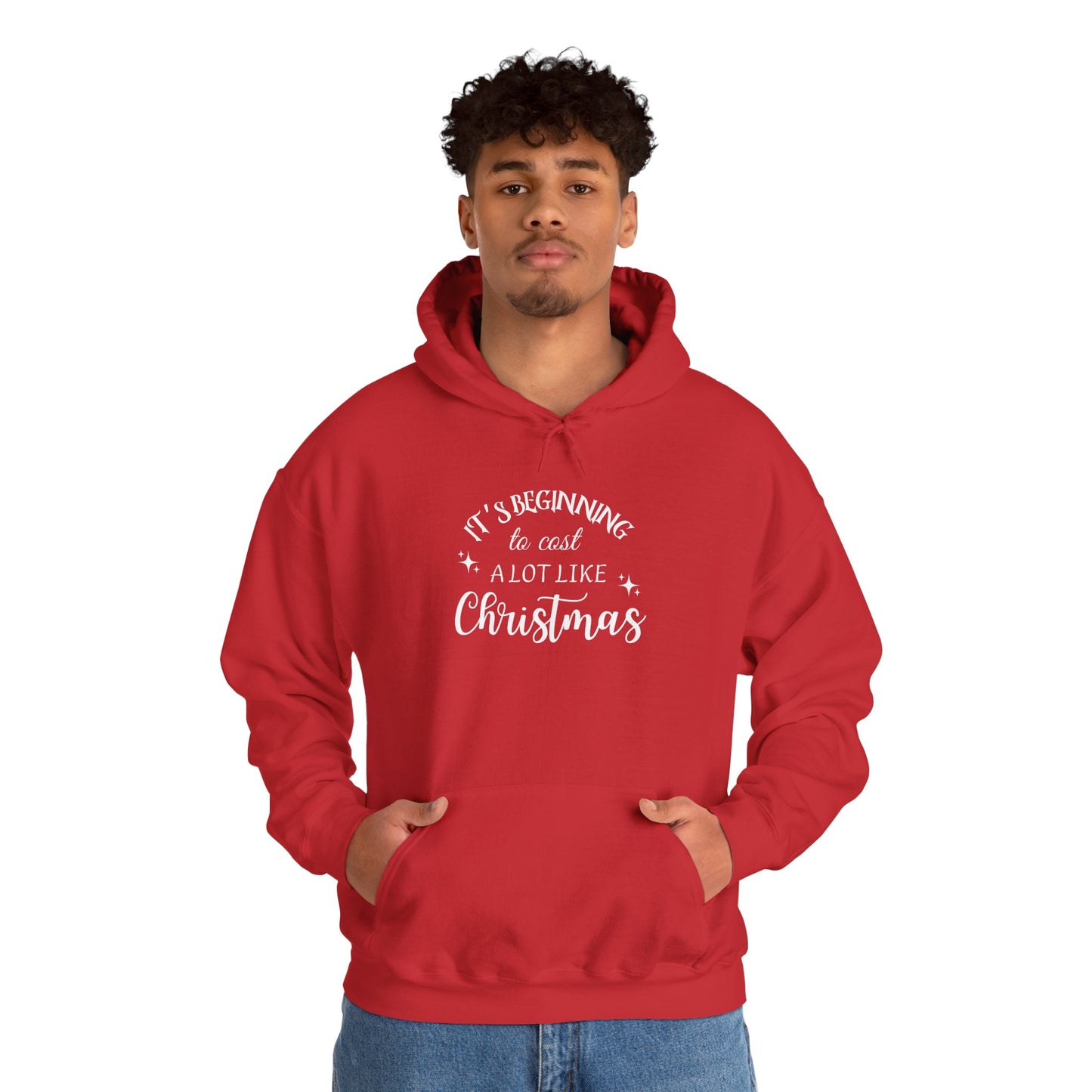 It's Beginning to Cost a Lot Like Christmas Hoodie — Funny Christmas Sweatshirt White Text