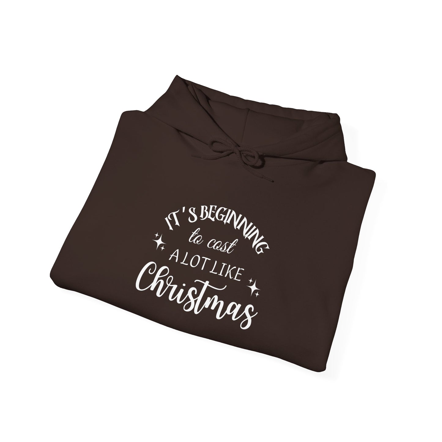 It's Beginning to Cost a Lot Like Christmas Hoodie — Funny Christmas Sweatshirt White Text