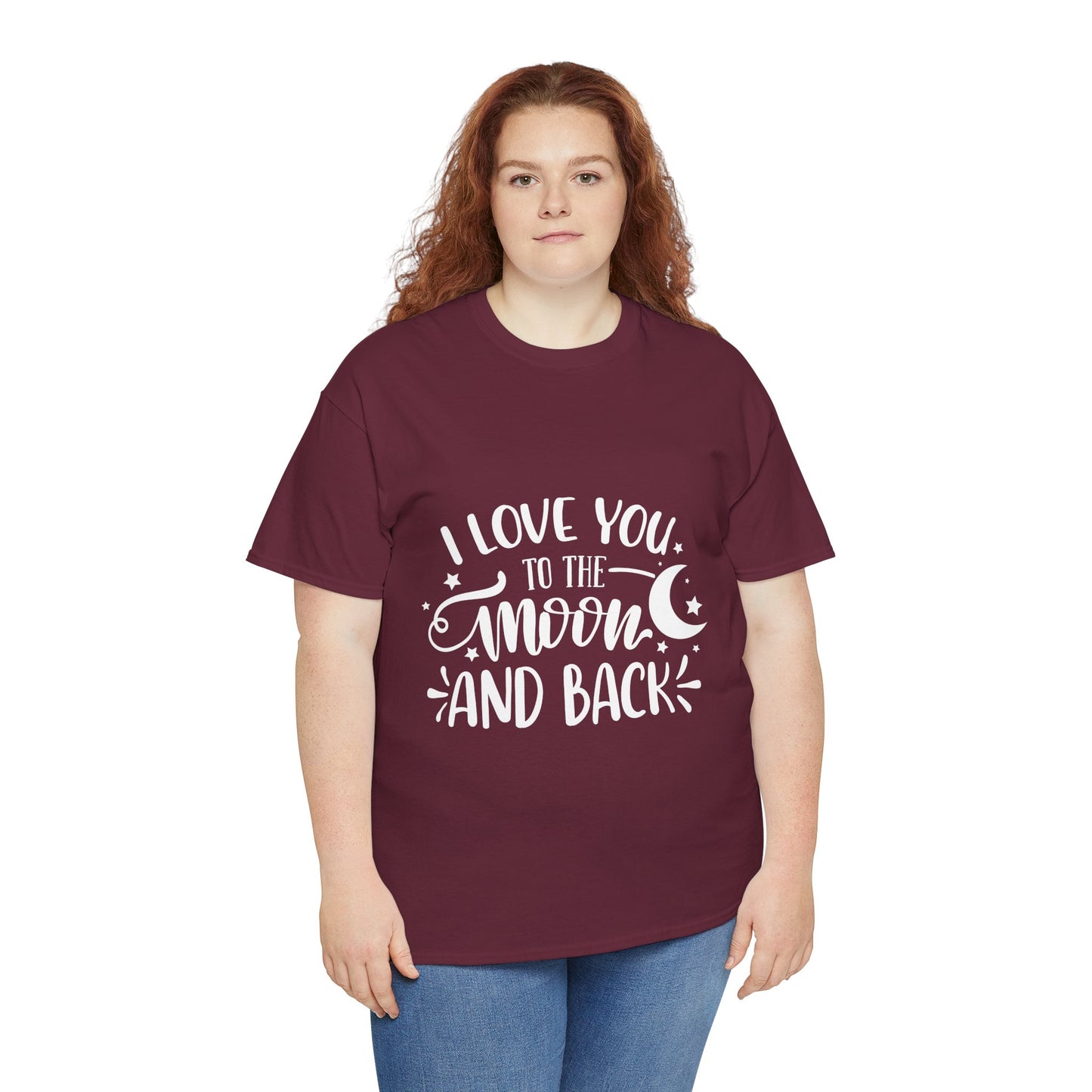 I Love You to the Moon and Back T‑Shirt in White Text