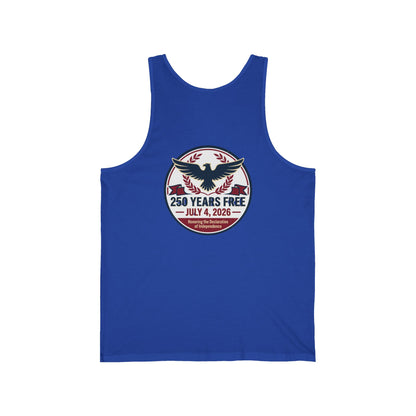 Tank Top — "250 Years Free" July 4, 2026 Patriotic Eagle Independence Day Tank