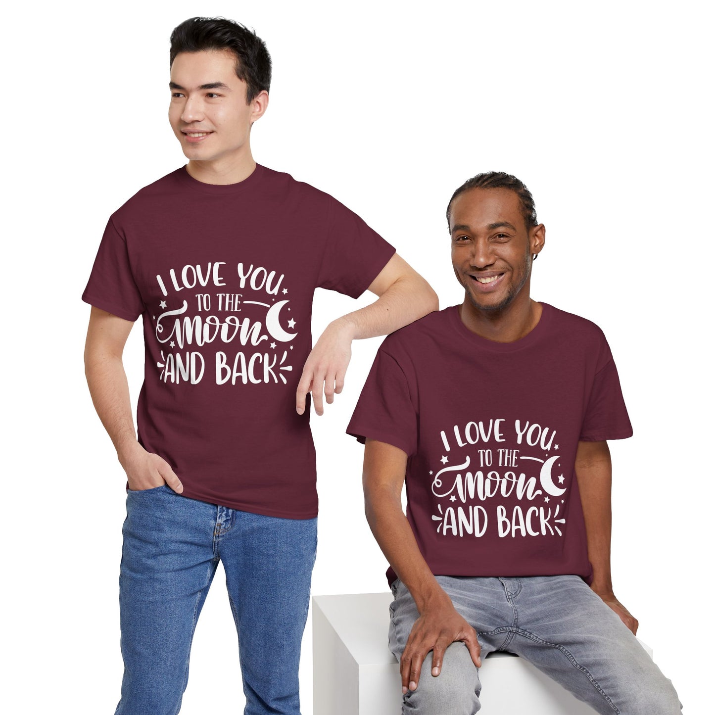 I Love You to the Moon and Back T‑Shirt in White Text