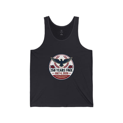 Tank Top — "250 Years Free" July 4, 2026 Patriotic Eagle Independence Day Tank