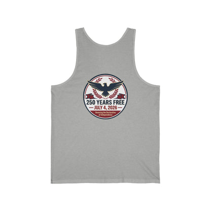 Tank Top — "250 Years Free" July 4, 2026 Patriotic Eagle Independence Day Tank
