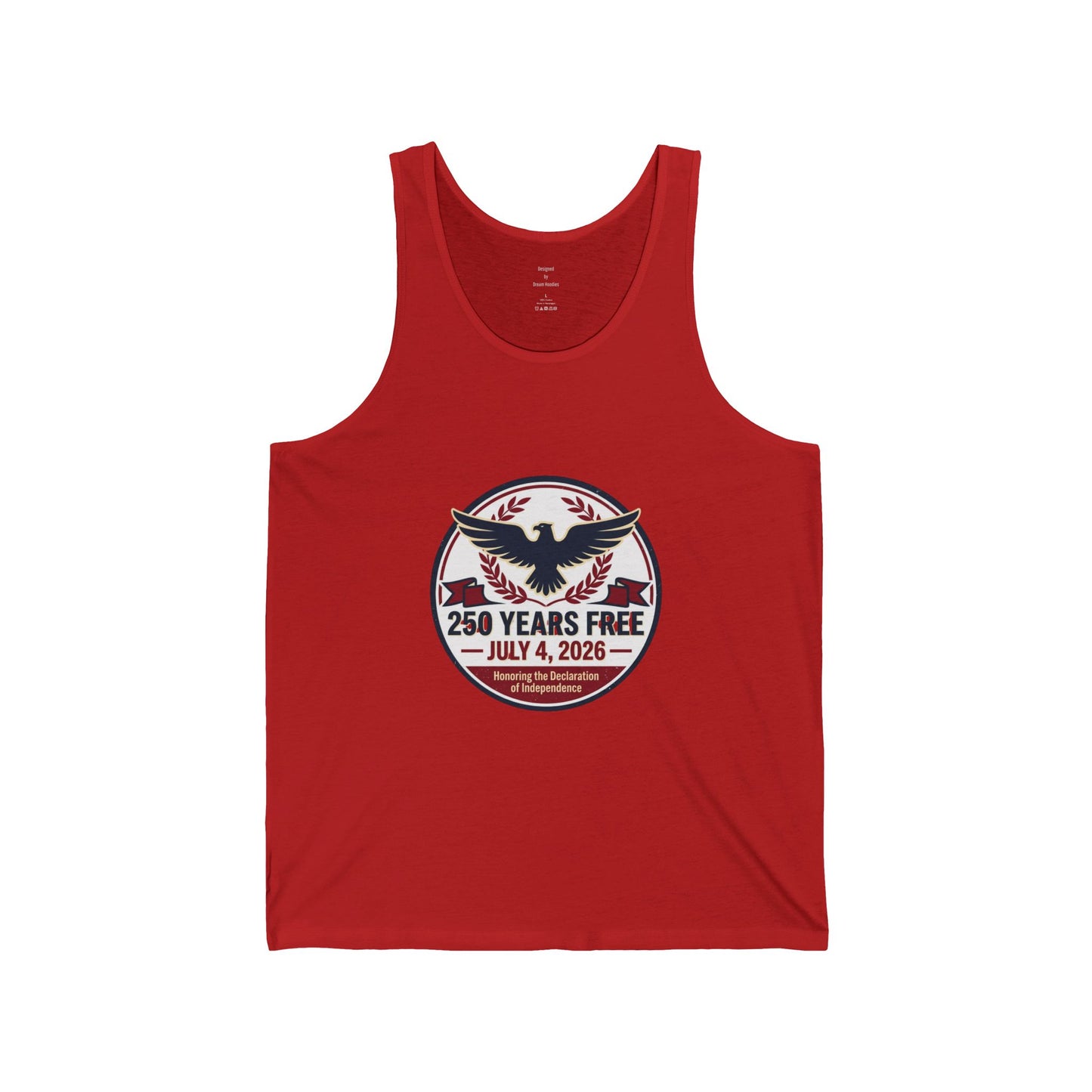 Tank Top — "250 Years Free" July 4, 2026 Patriotic Eagle Independence Day Tank