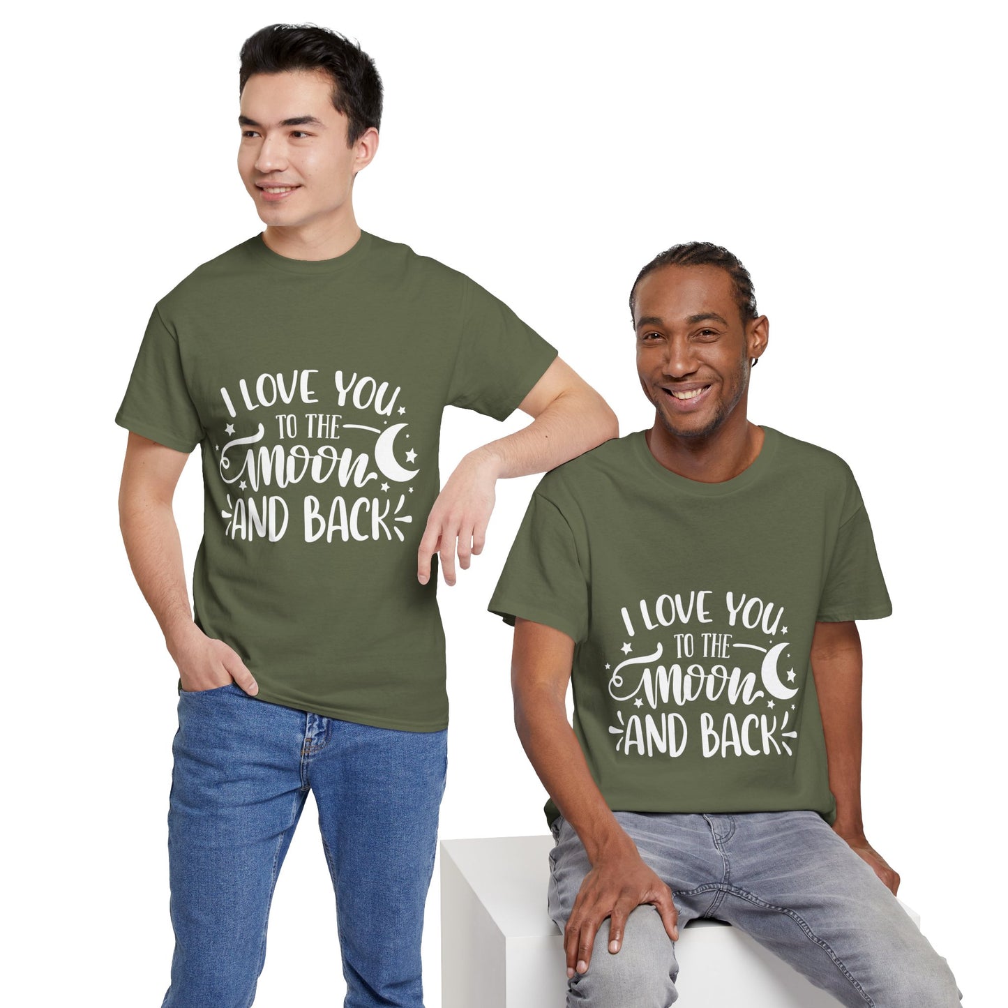 I Love You to the Moon and Back T‑Shirt in White Text