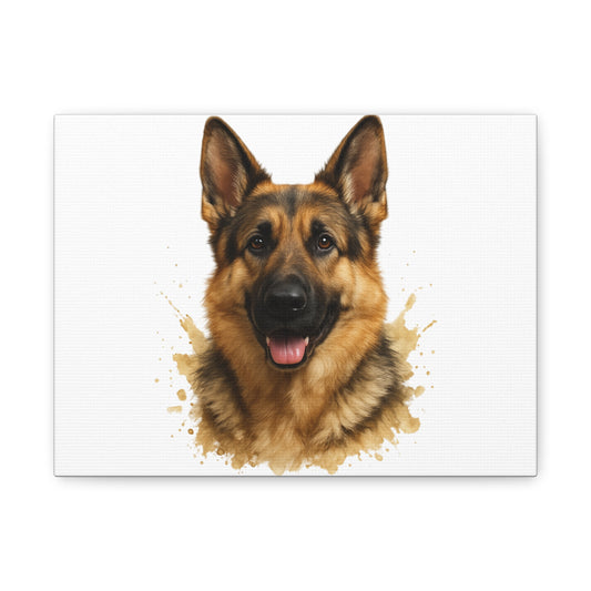German Shepherd Portrait Matte Canvas — Stretched Wall Art