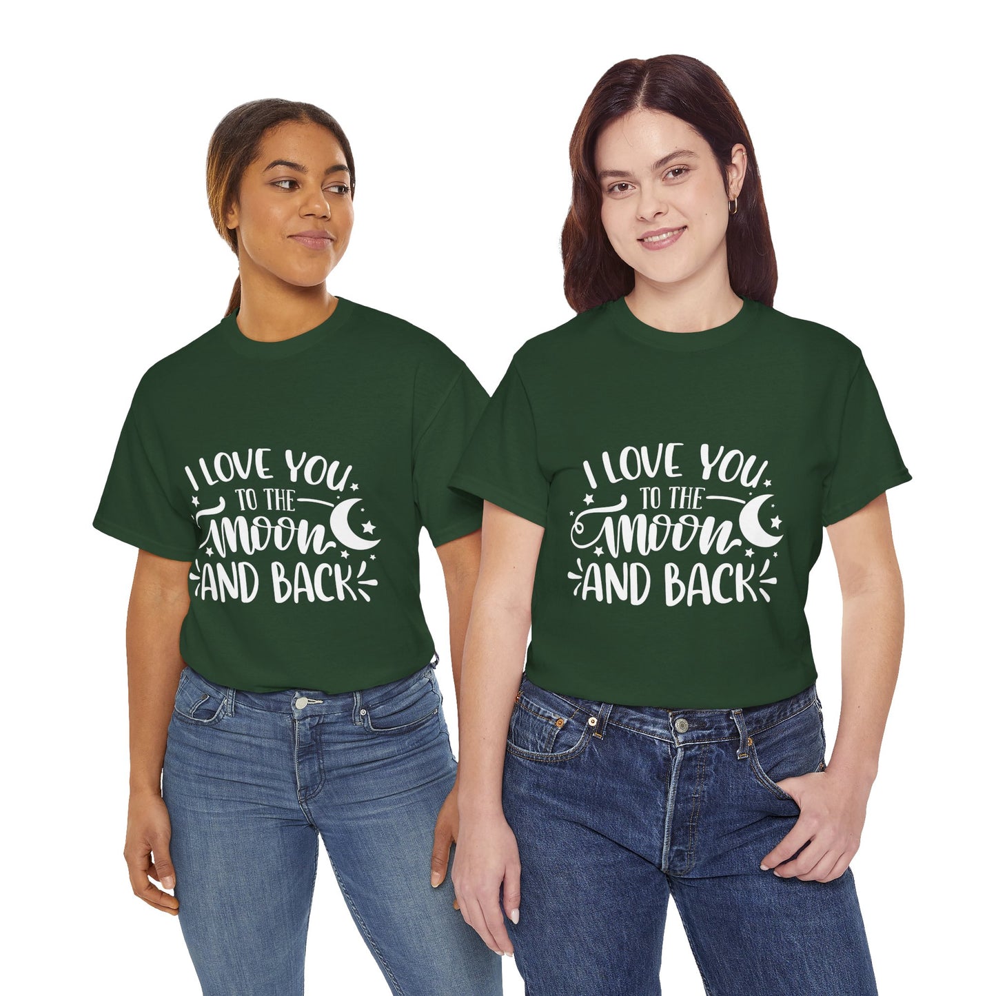 I Love You to the Moon and Back T‑Shirt in White Text