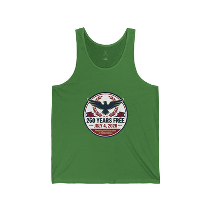 Tank Top — "250 Years Free" July 4, 2026 Patriotic Eagle Independence Day Tank