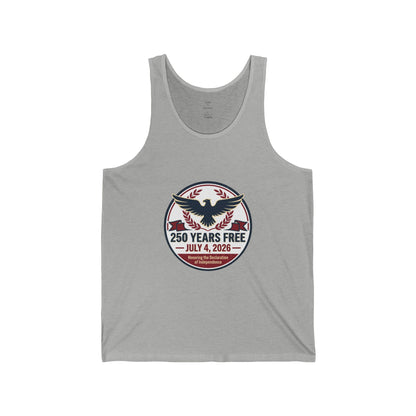 Tank Top — "250 Years Free" July 4, 2026 Patriotic Eagle Independence Day Tank