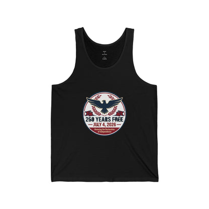 Tank Top — "250 Years Free" July 4, 2026 Patriotic Eagle Independence Day Tank