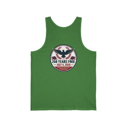 Tank Top — "250 Years Free" July 4, 2026 Patriotic Eagle Independence Day Tank
