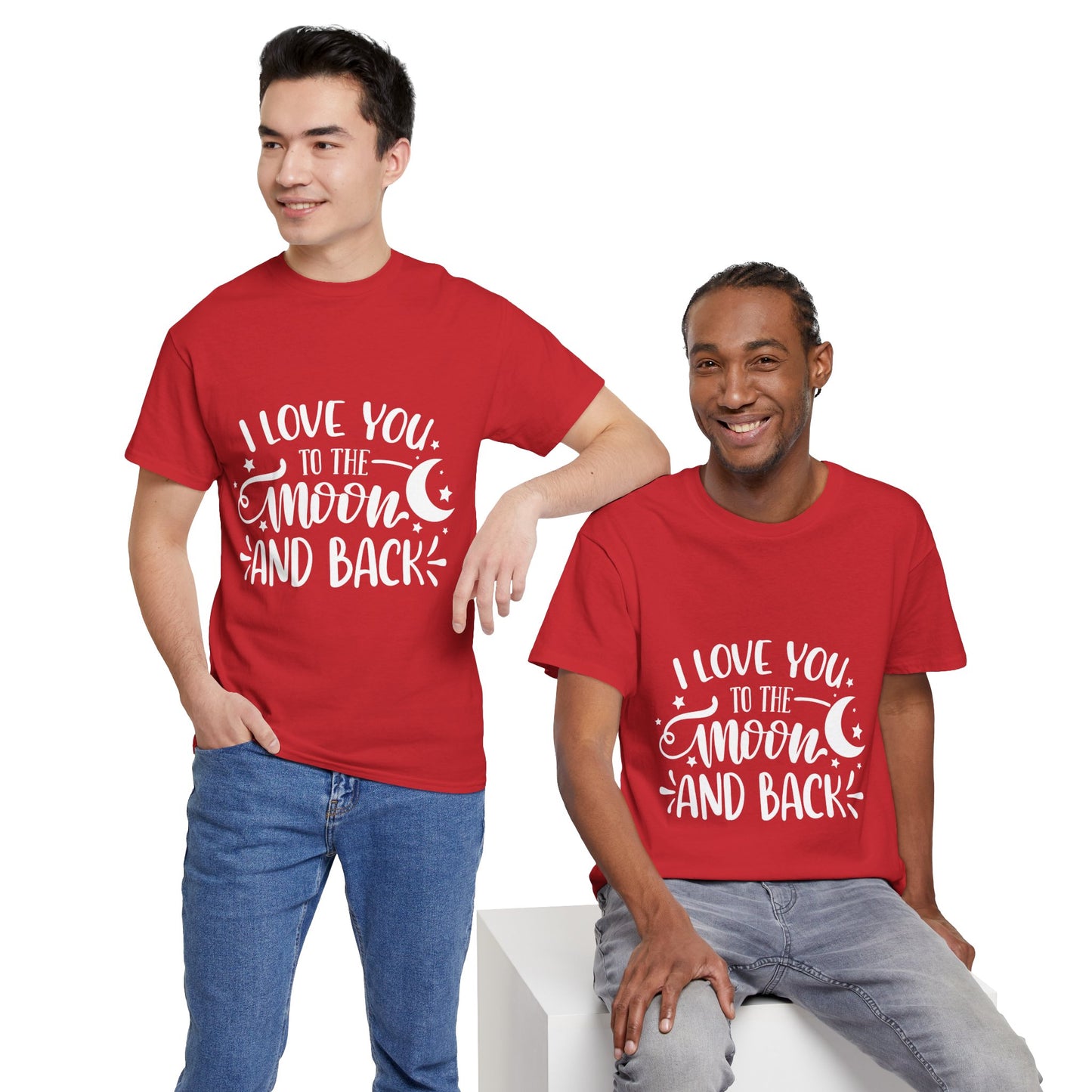 I Love You to the Moon and Back T‑Shirt in White Text