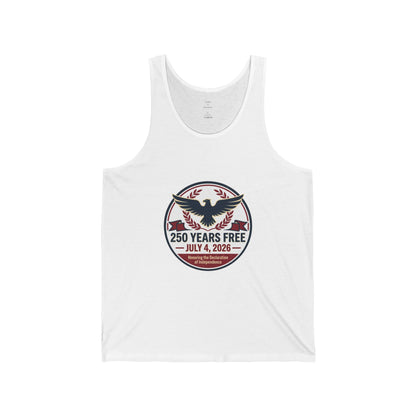 Tank Top — "250 Years Free" July 4, 2026 Patriotic Eagle Independence Day Tank