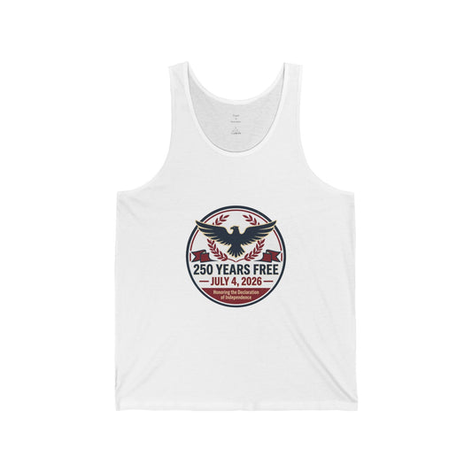 Tank Top — "250 Years Free" July 4, 2026 Patriotic Eagle Independence Day Tank