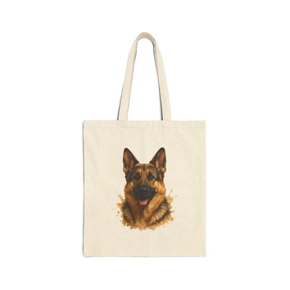Personalized Shepherd Dog Tote Bag — Custom Name Cotton Canvas Tote