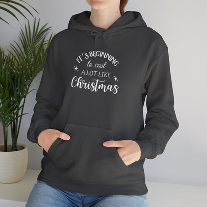 It's Beginning to Cost a Lot Like Christmas Hoodie — Funny Christmas Sweatshirt White Text