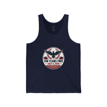 Tank Top — "250 Years Free" July 4, 2026 Patriotic Eagle Independence Day Tank