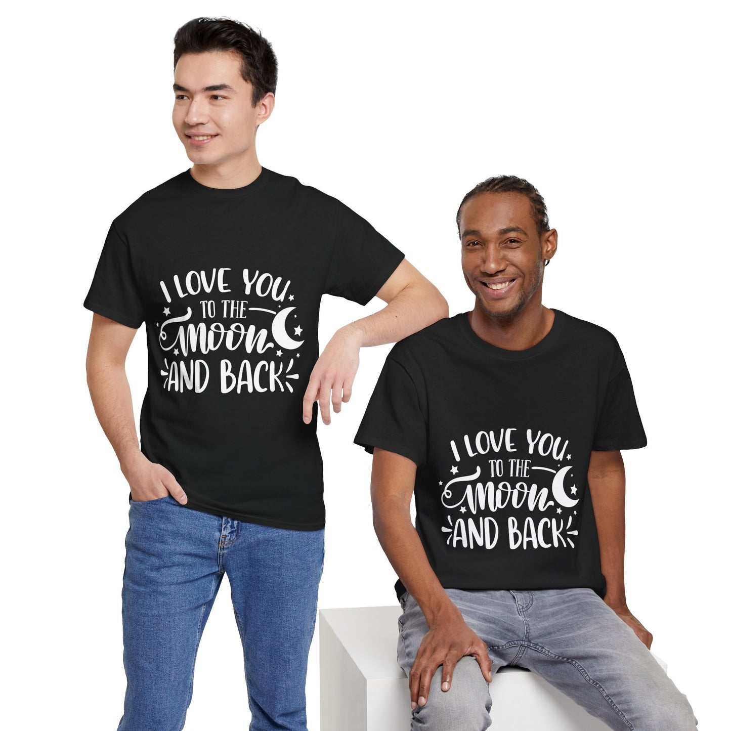 I Love You to the Moon and Back T‑Shirt in White Text