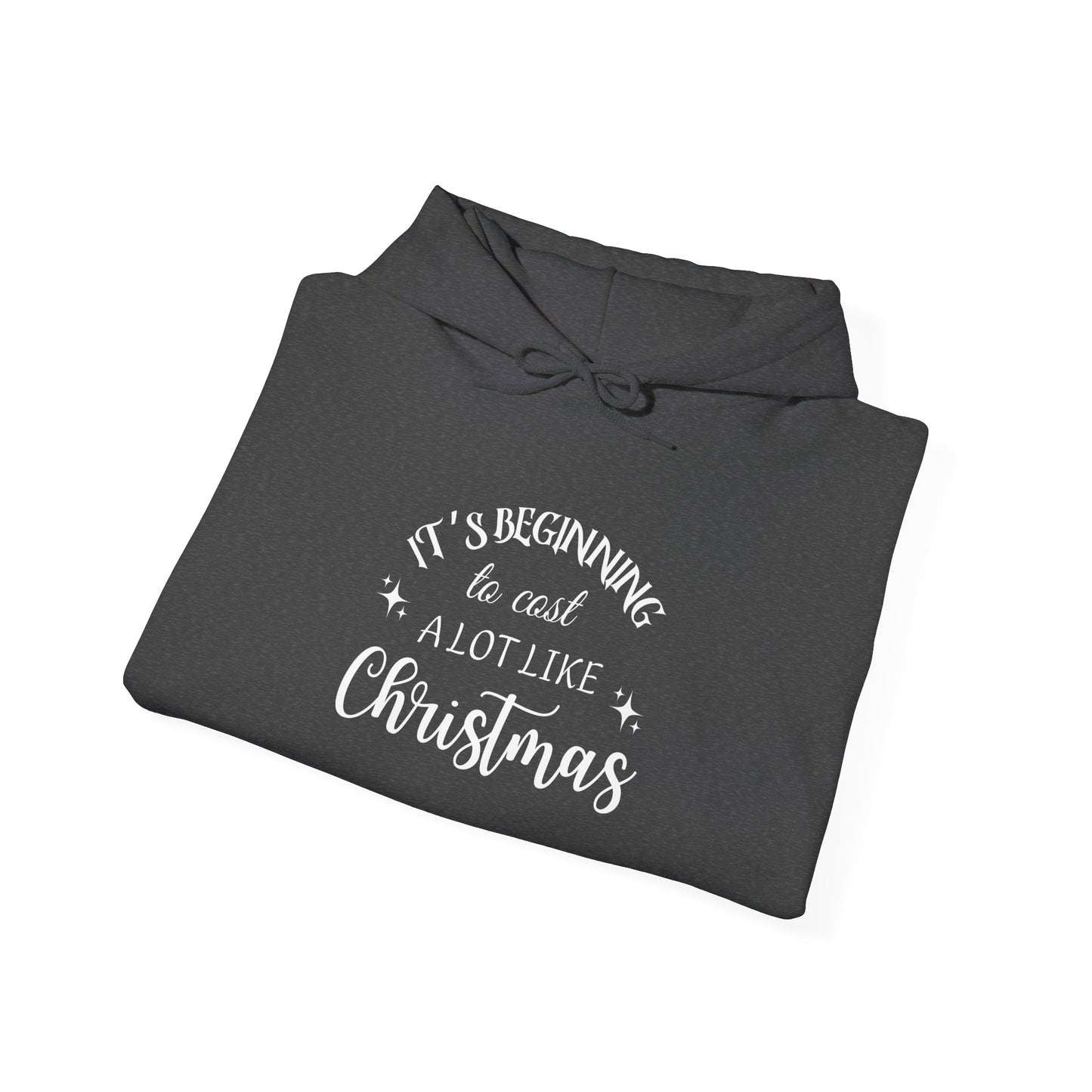 It's Beginning to Cost a Lot Like Christmas Hoodie — Funny Christmas Sweatshirt White Text